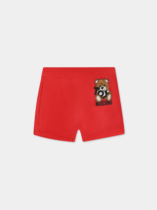 Short de bain rouge pour bébé garçon avec logo