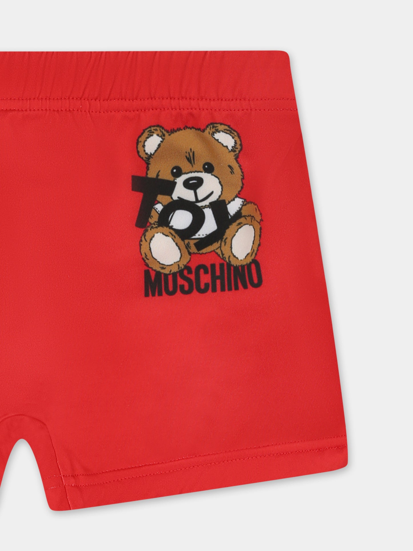Short de bain rouge pour bébé garçon avec logo