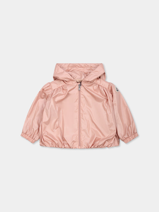 Giacca a vento Chazeron rosa per neonata con logo,Moncler Kids,K1951 1A00039 597YX 51V