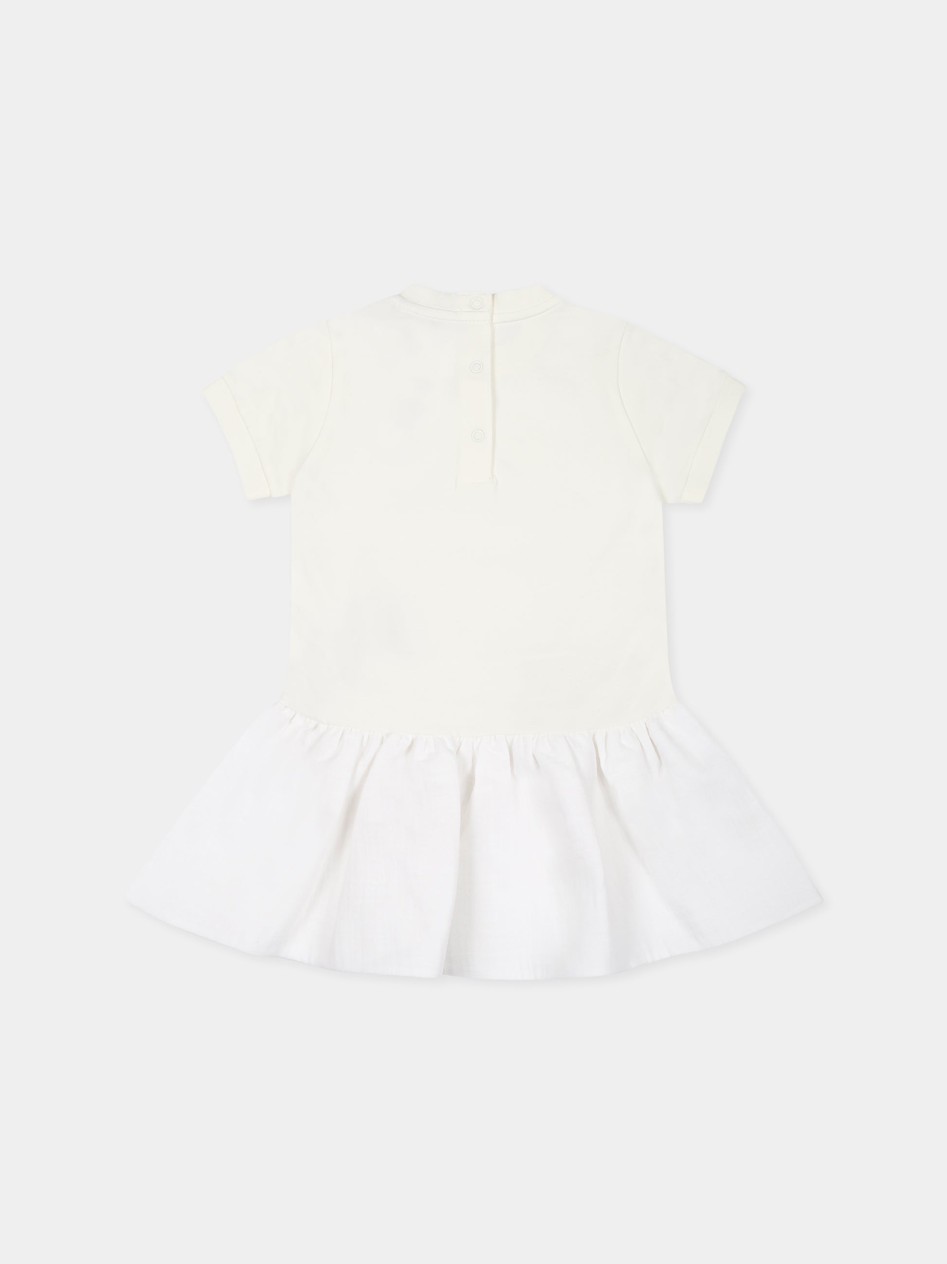 Vestito bianco per neonata con logo,Moncler Kids,K1951 8I00005 89AUM 034