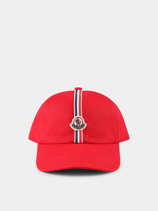 Chapeau rouge pour garçon avec logo