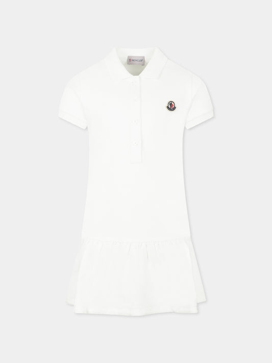 Robe blanche pour fille avec logo