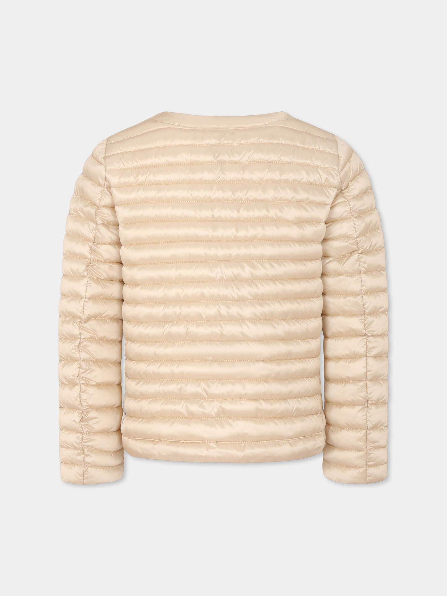 Piumino Vela beige per bambina con logo,Save The Duck Kids,J30614G IRIS20 40034