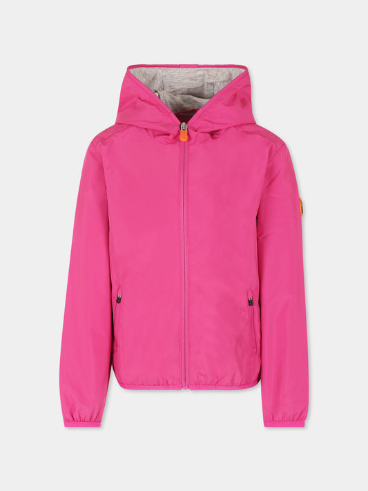 Giacca a vento Jules fucsia per bambina con logo,Save The Duck Kids,J30036X WIND20 80037