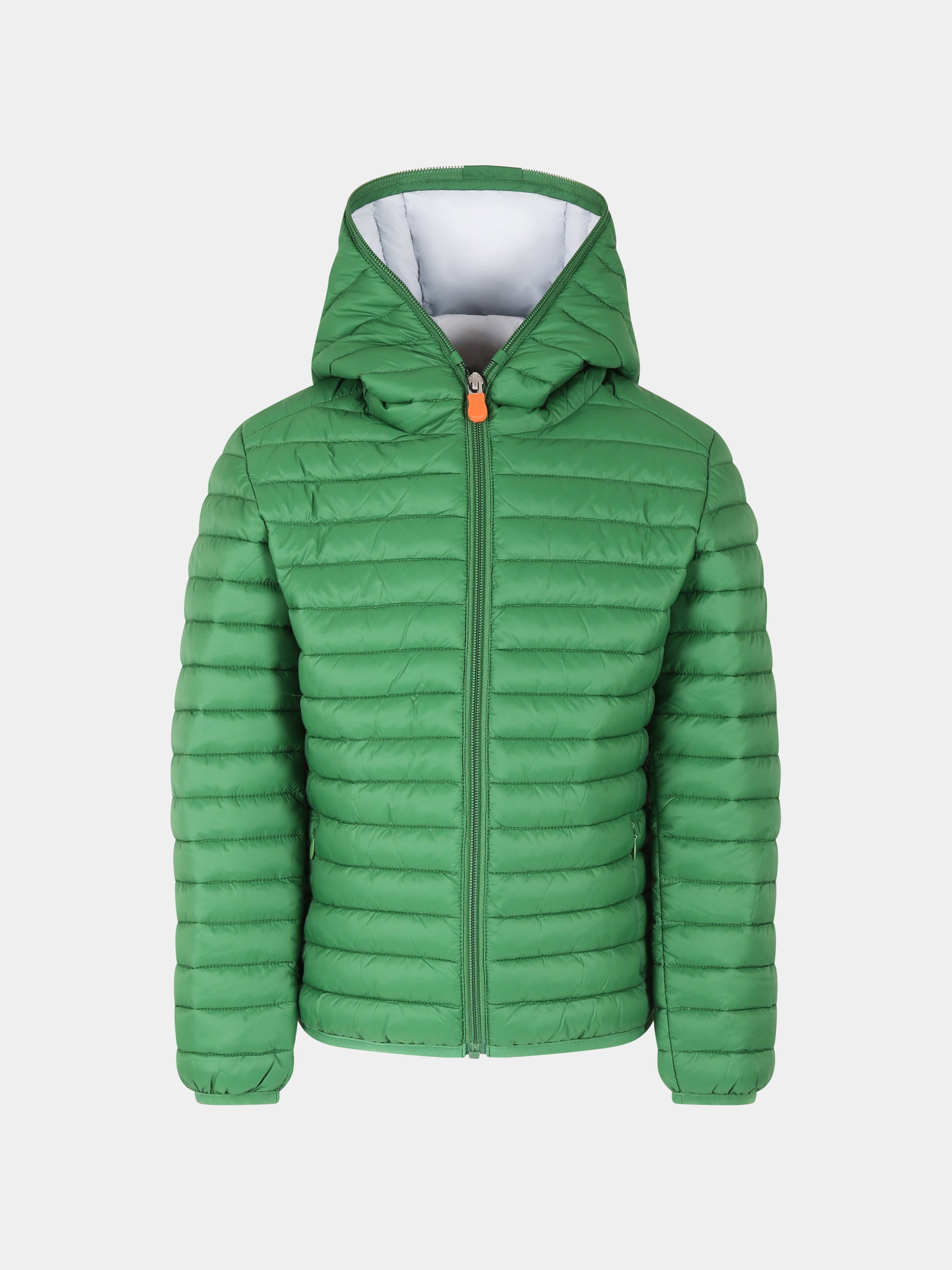 Piumino Huey verde per bambino con logo,Save The Duck Kids,J30650B GIGA20 50043