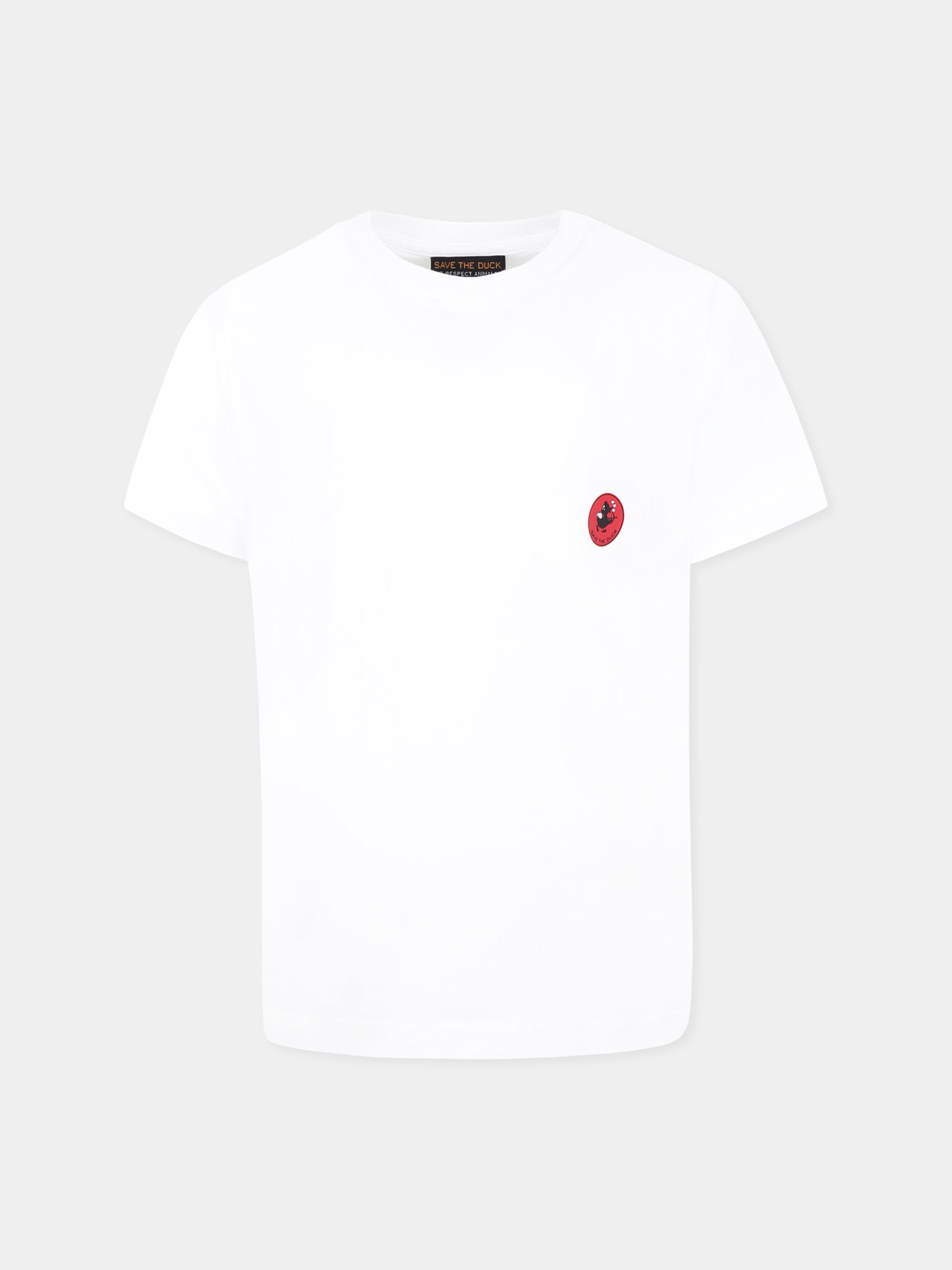 T-shirt bianca per bambino con logo,Save The Duck Kids,JT1732X BESY20 00000