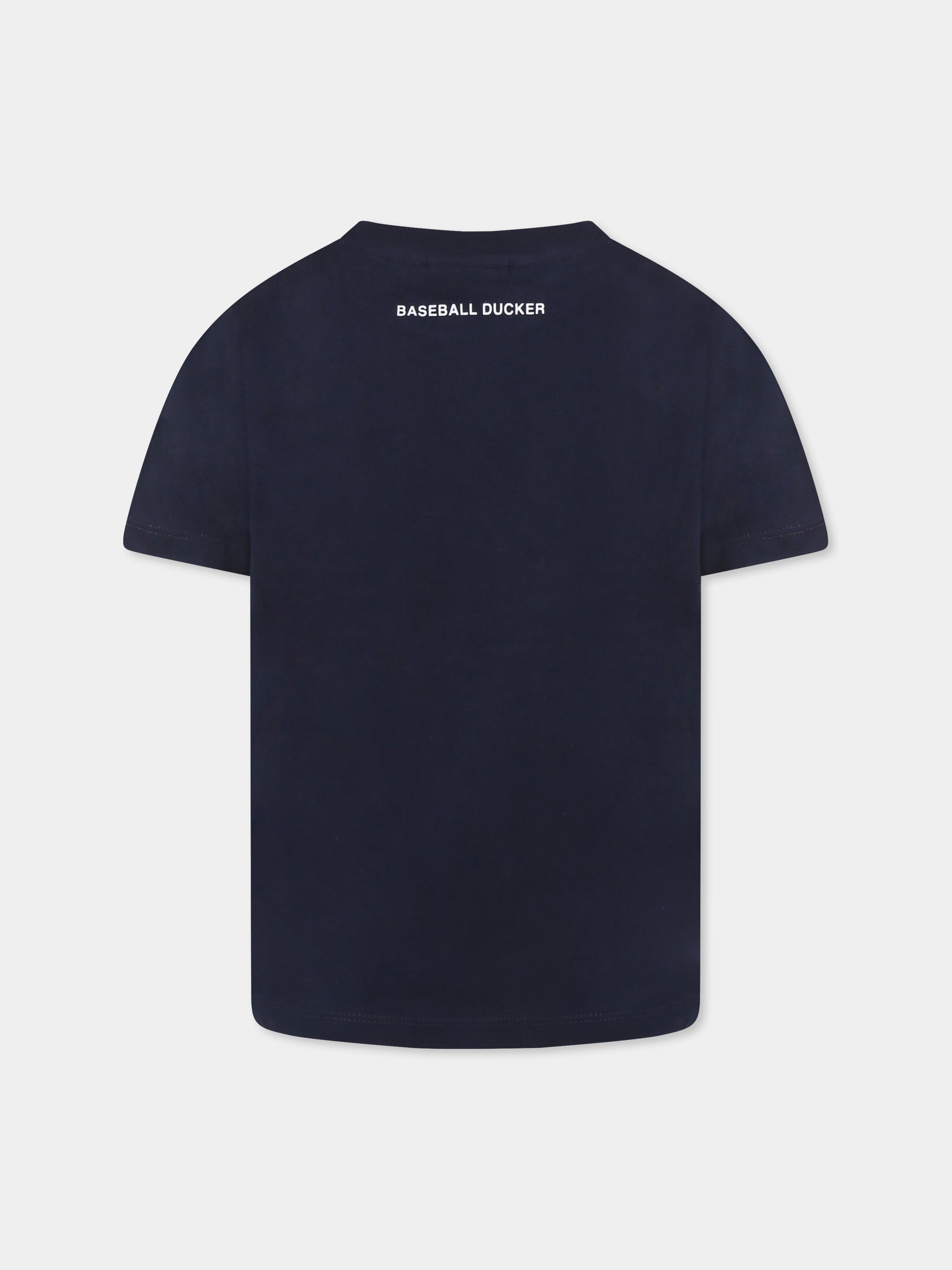 T-shirt blu navy per bambino con logo,Save The Duck Kids,JT1732X BESY20 90000