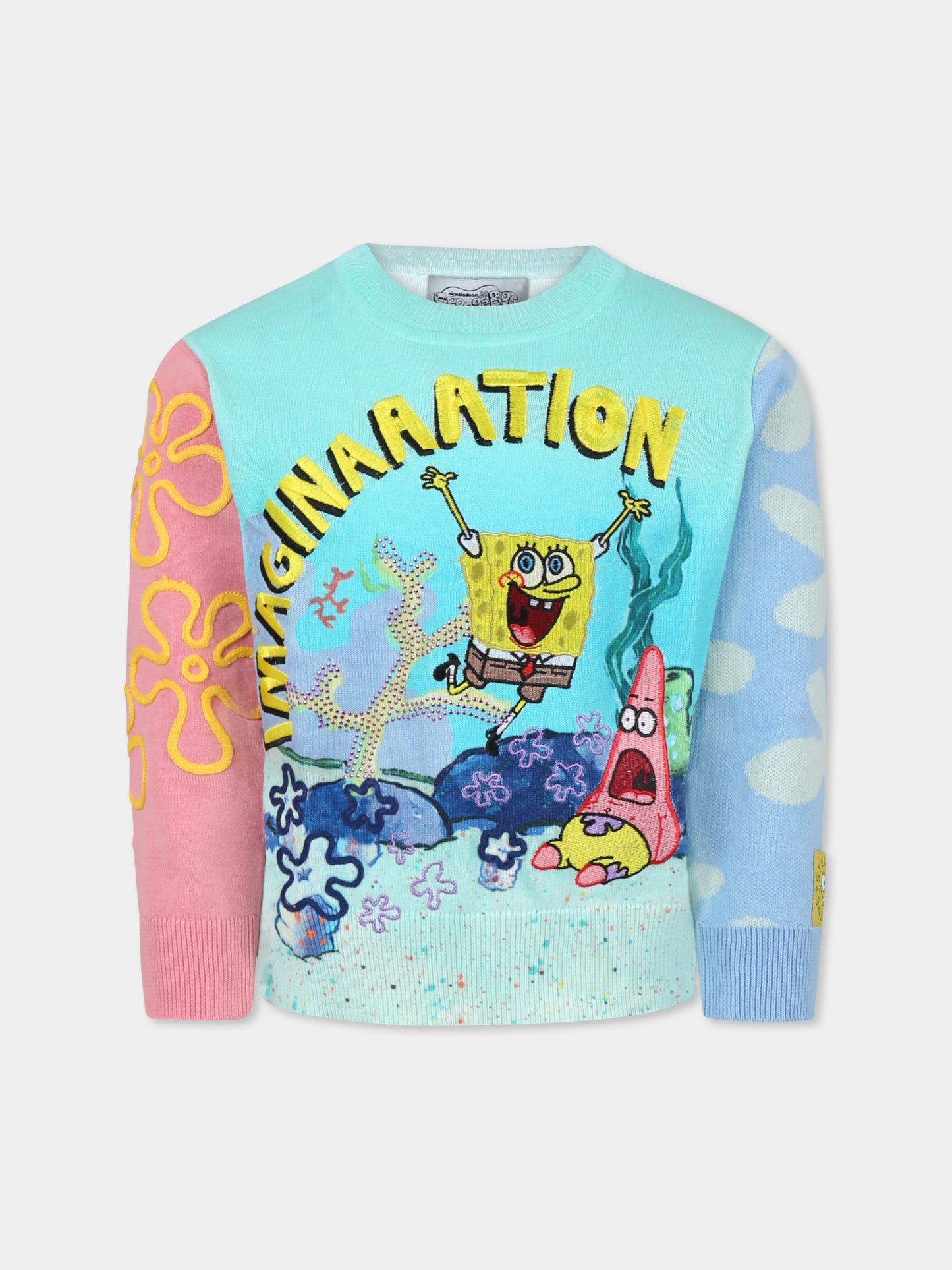 Maglione multicolor per bambina con SpongeBob,Stella Mccartney Kids,TW9A70 Z2922 999