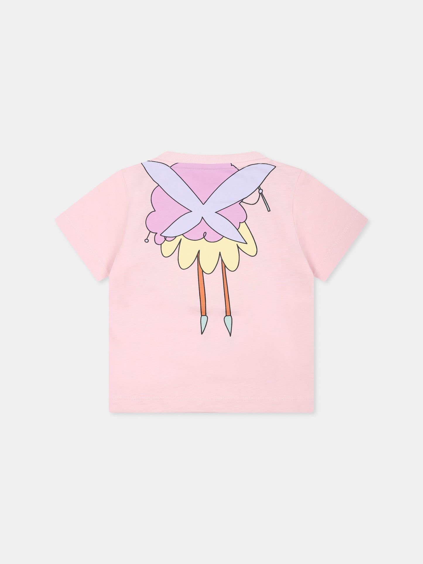 T-shirt rosa per neonata con fata,Stella Mccartney Kids,TW8041 Z0434 50H