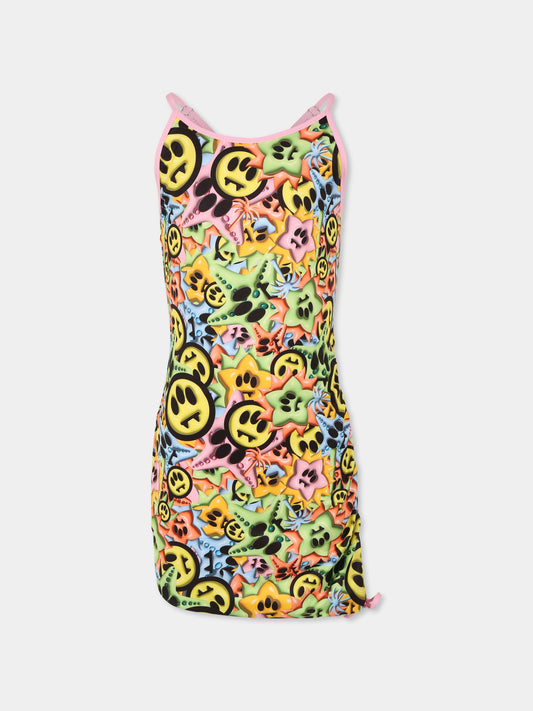 Copricostume multicolor per bambina con smile all over,Barrow,S5BKJGDR188 140