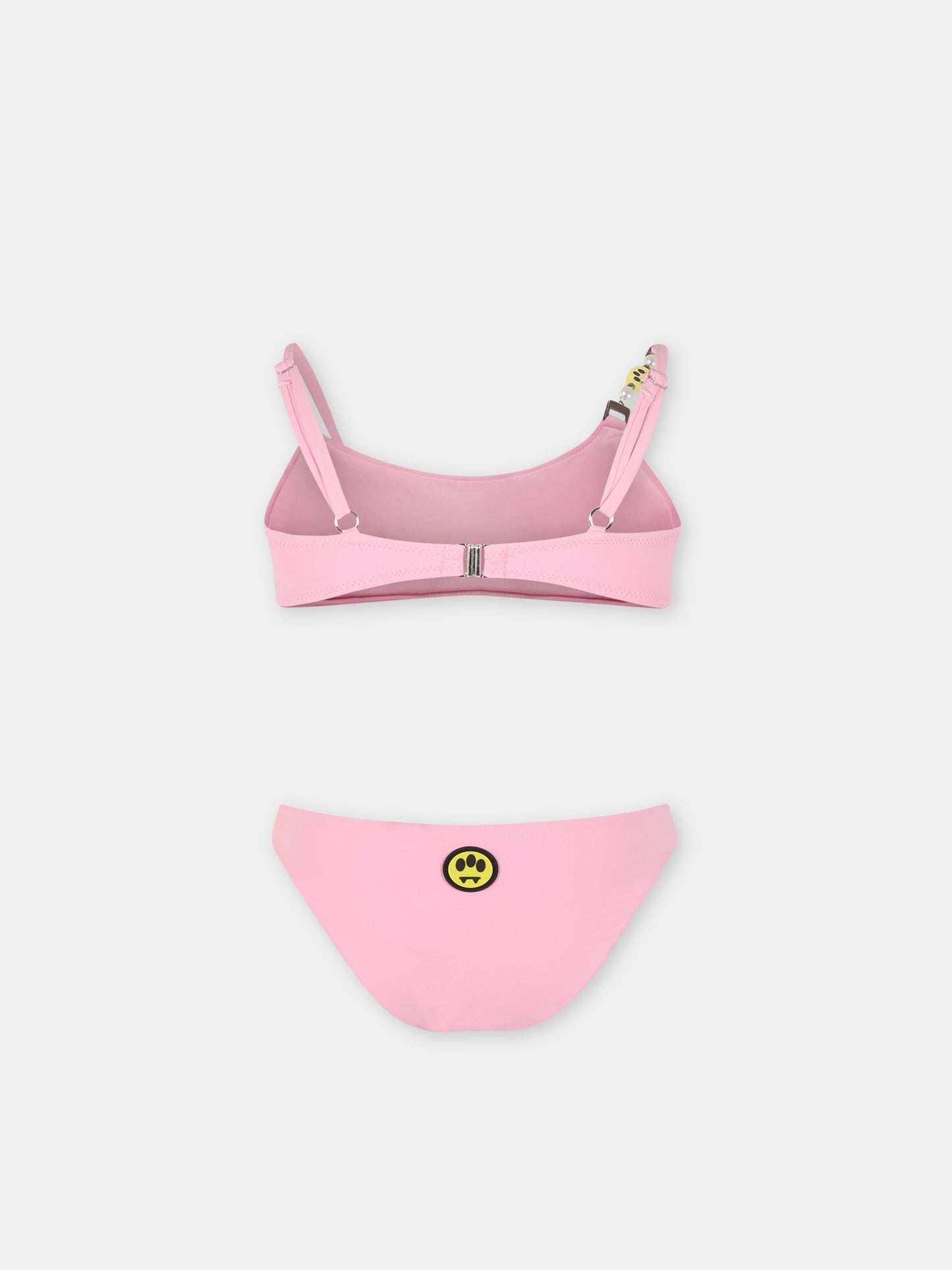 Bikini rose pour fille avec logo