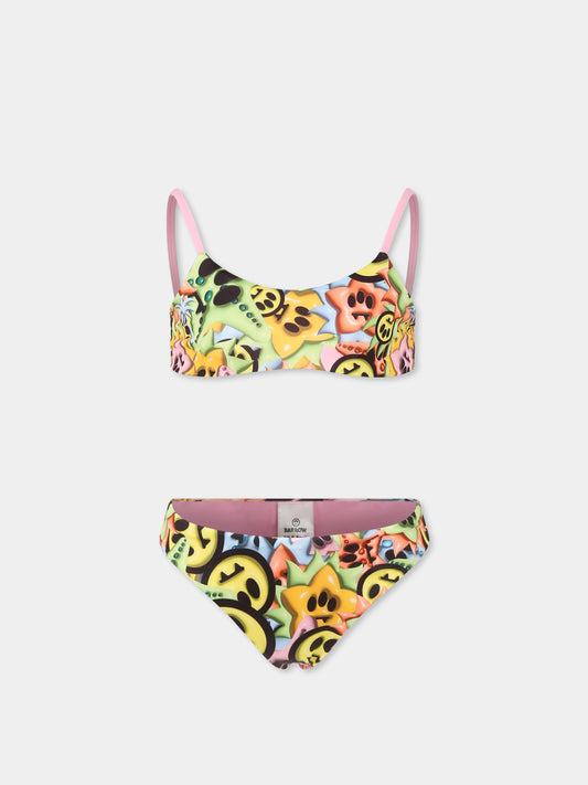 Bikini multicolor per bambina con smile all over,Barrow,S5BKJGSB186 140