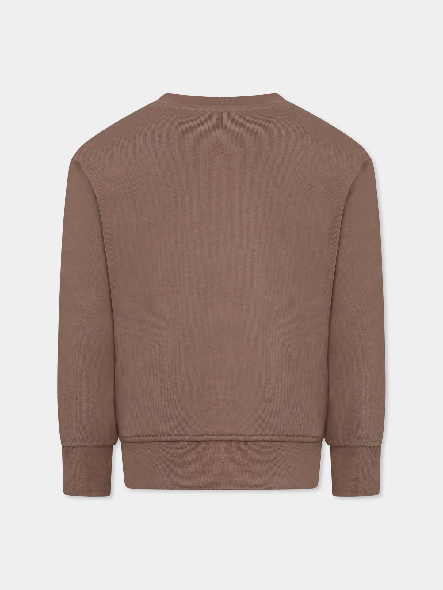 Sweat marron pour garçon avec logo