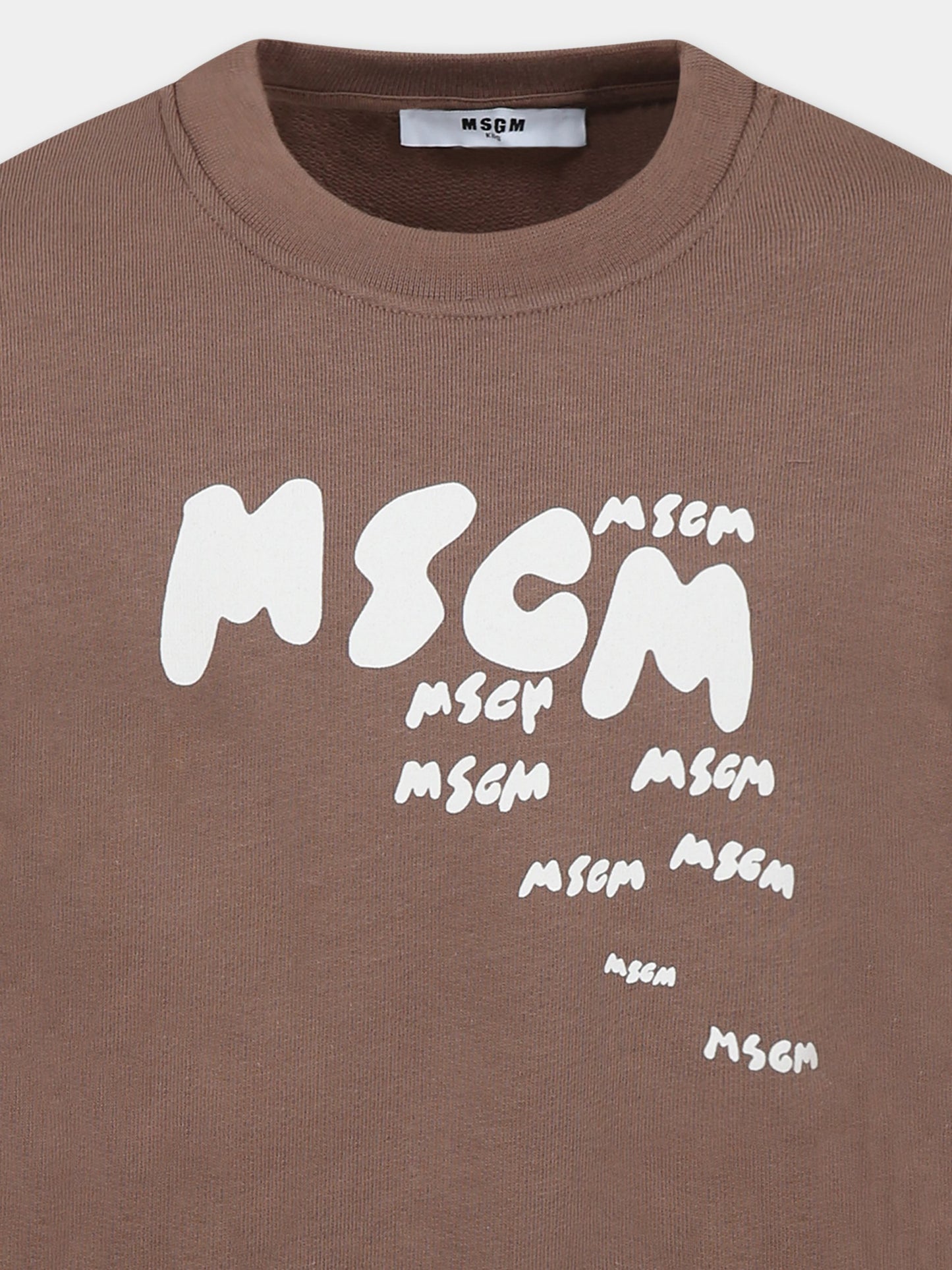 Sweat marron pour garçon avec logo