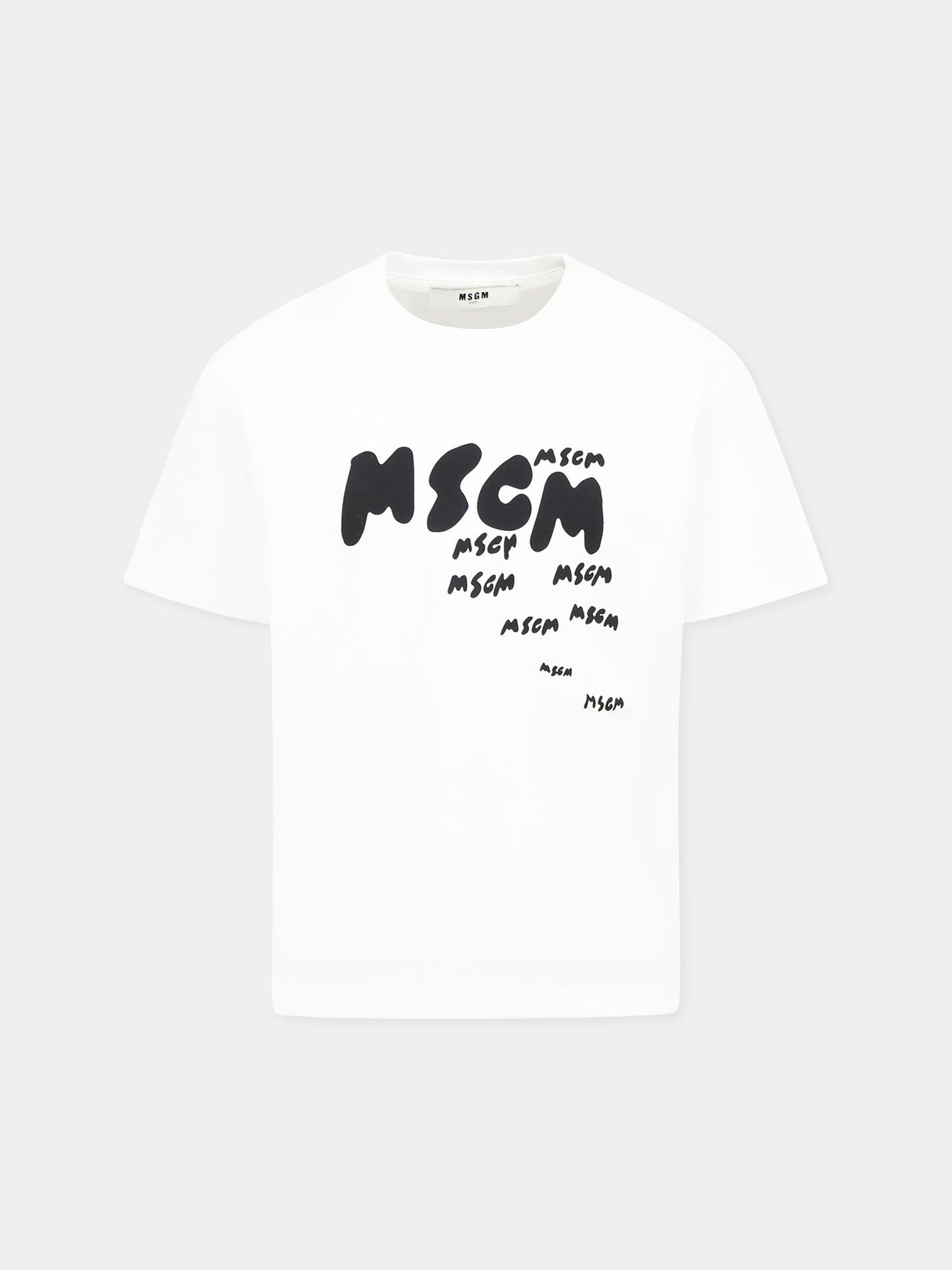 T-shirt blanc pour garçon avec logo