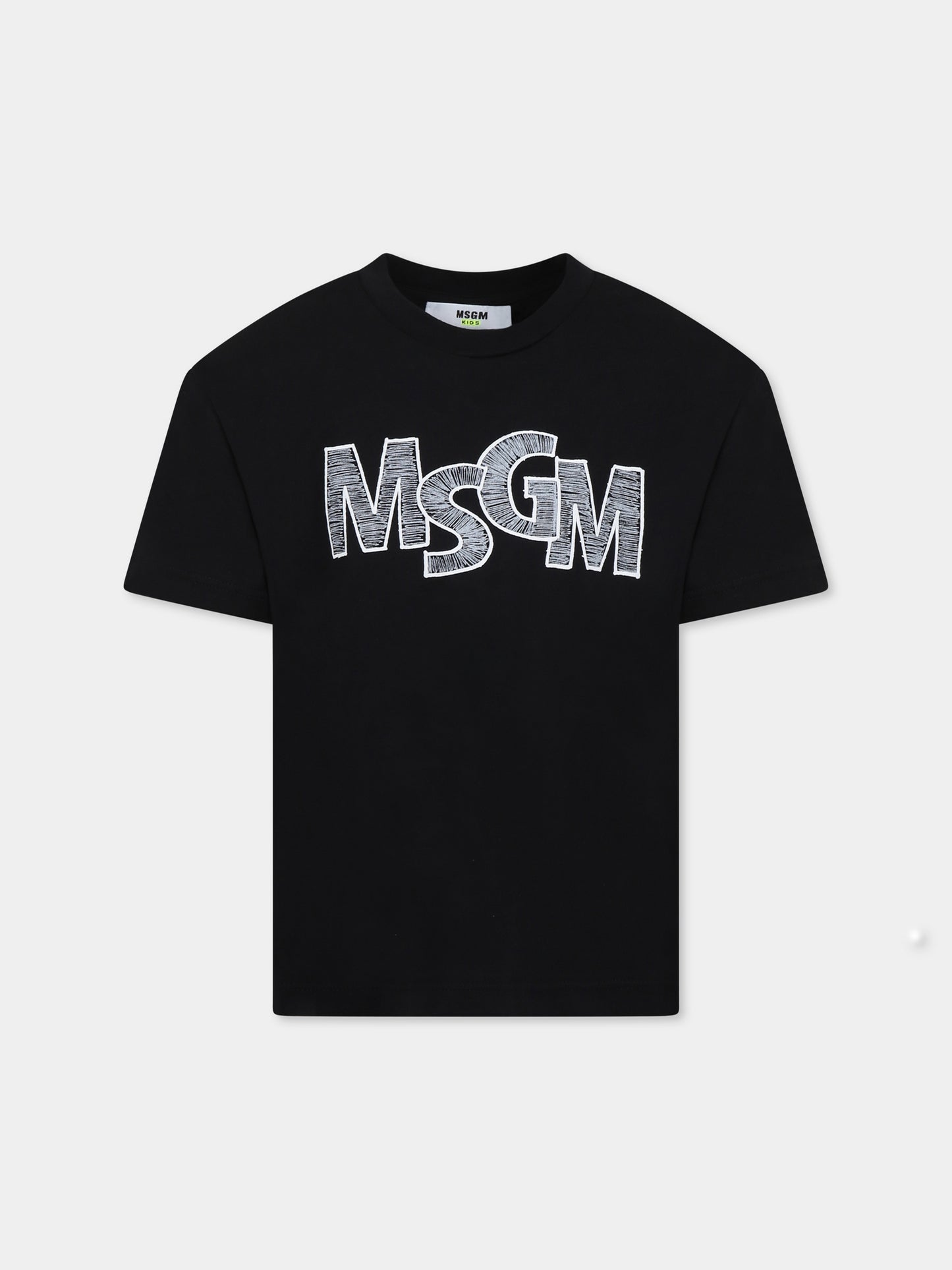 T-shirt noir pour garçon avec logo