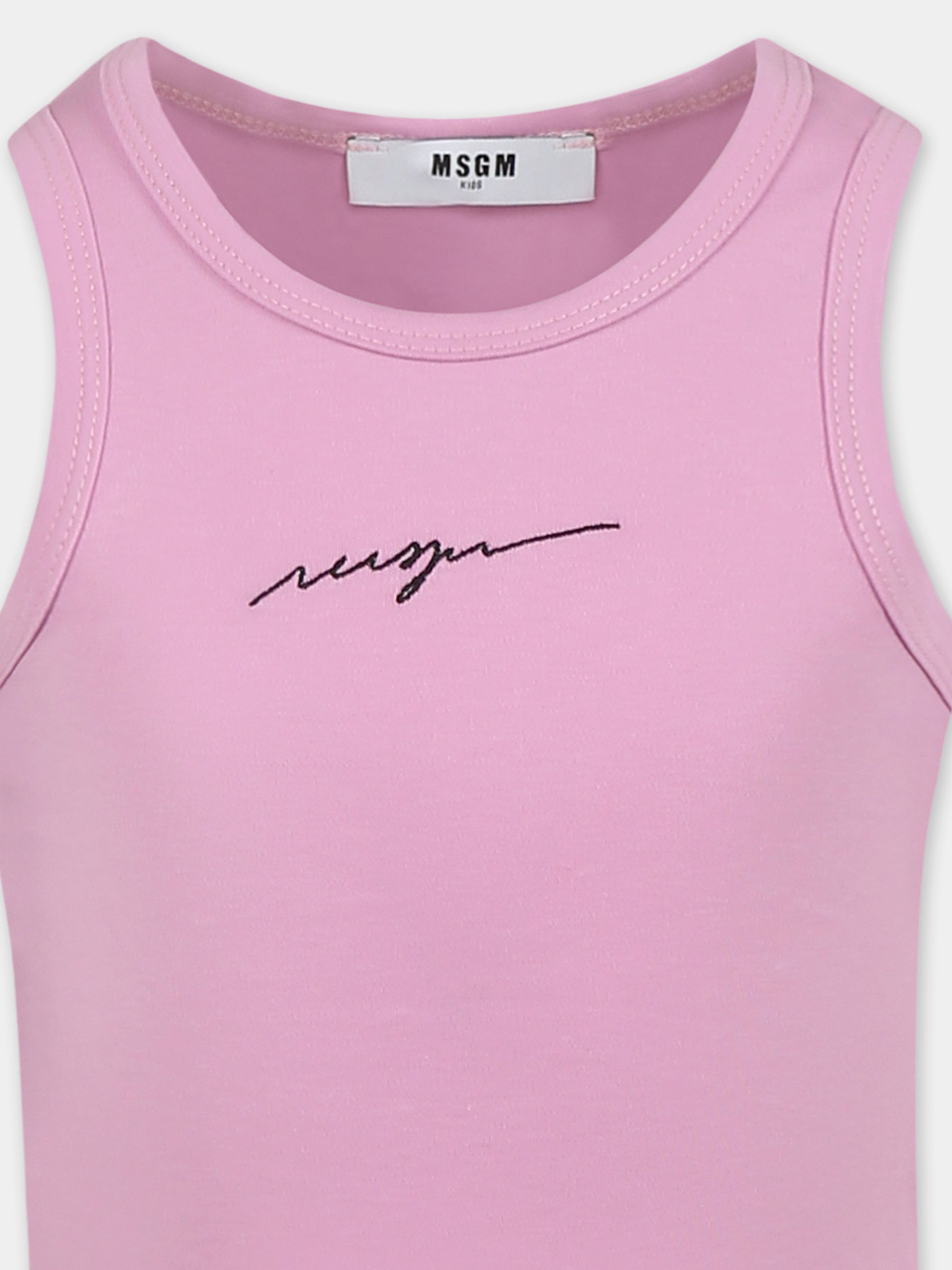 Vestito rosa per bambina con logo,Msgm Kids,S5MSJGDR076 MS003