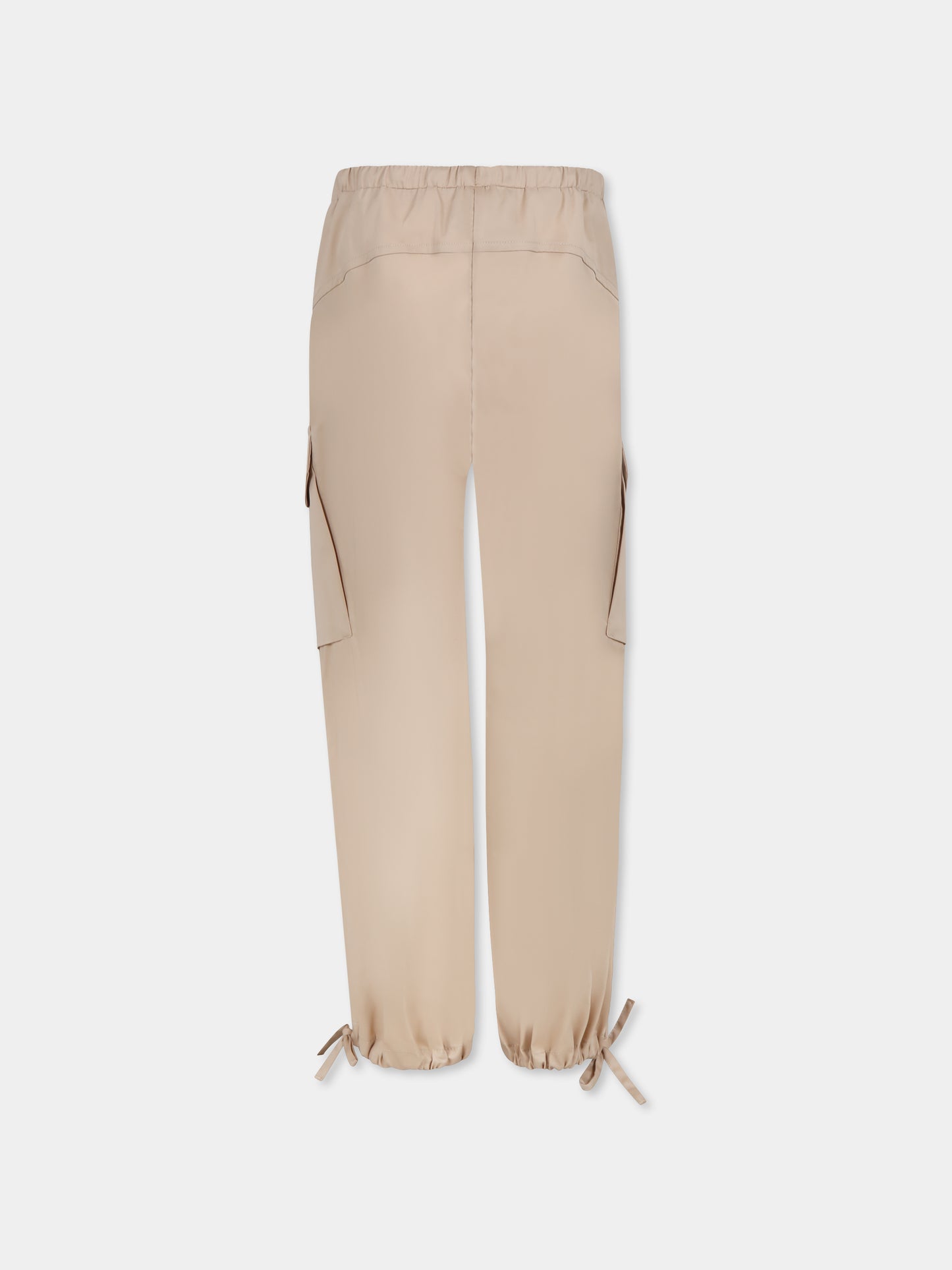 Pantalon beige pour fille avec logo