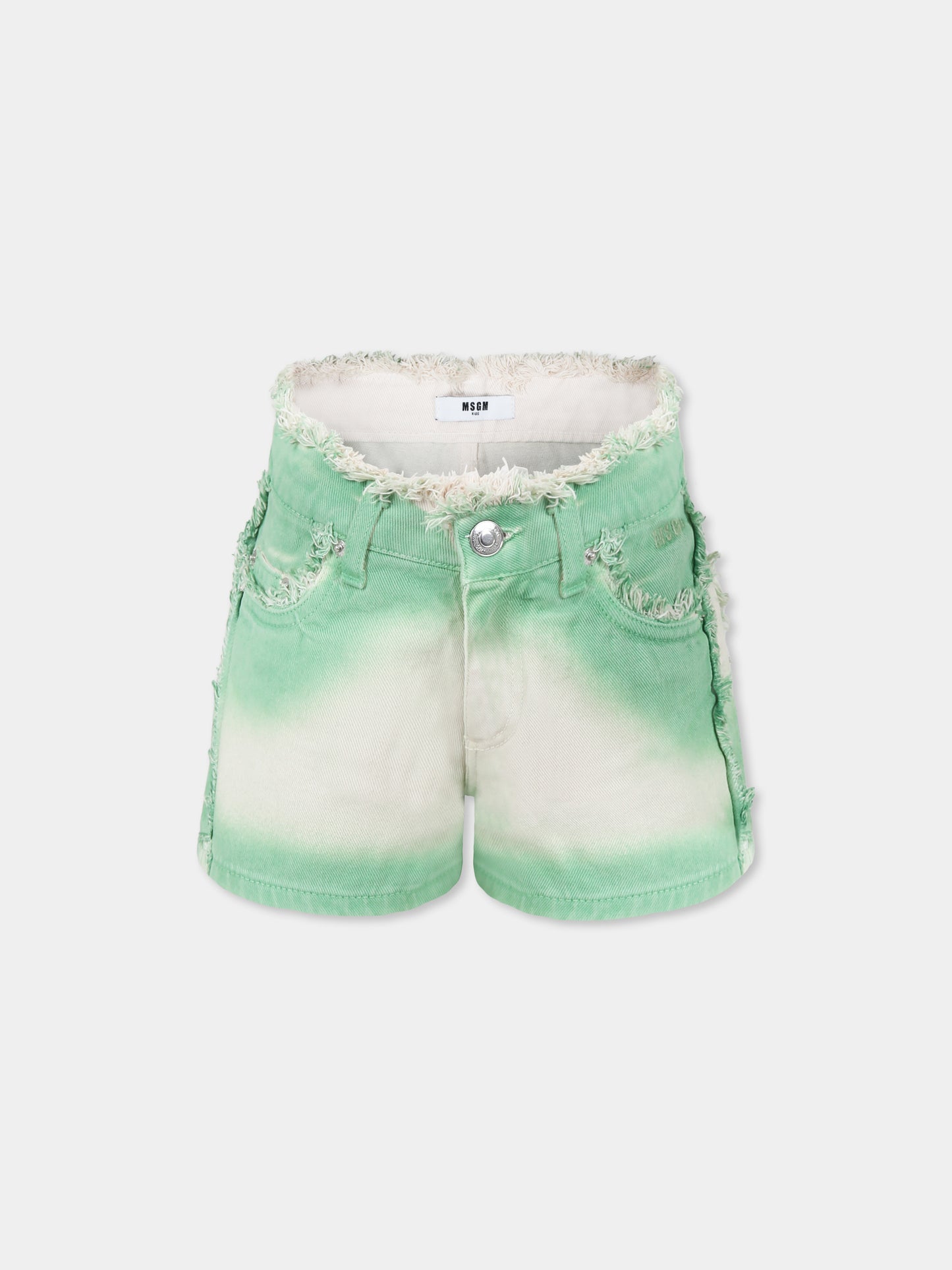 Short vert pour fille avec logo