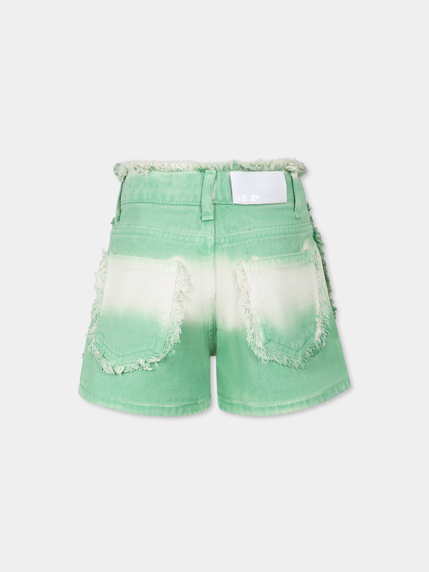 Short vert pour fille avec logo