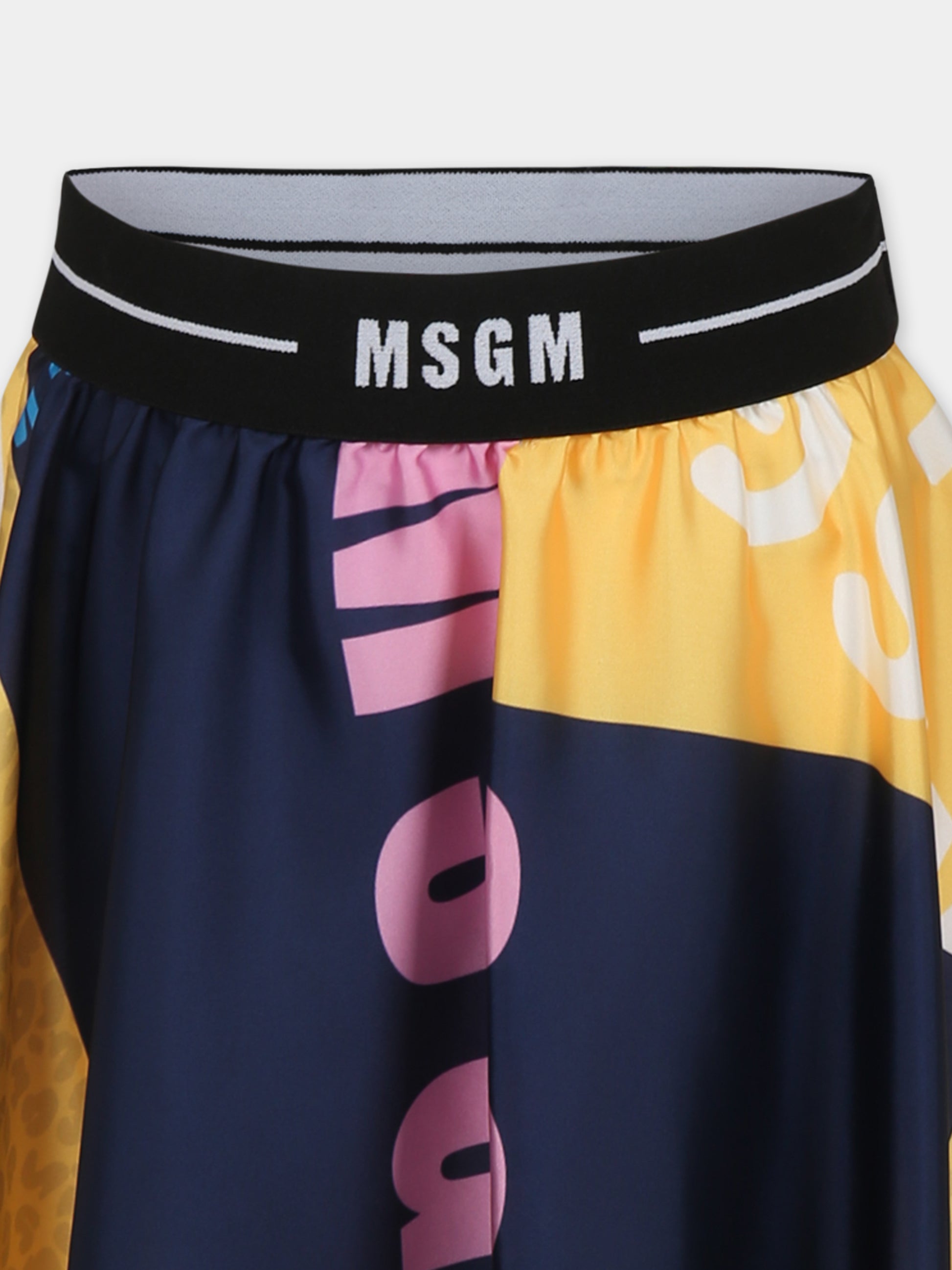 Gonna multicolor per bambina con logo,Msgm Kids,S5MSJGSK265 140