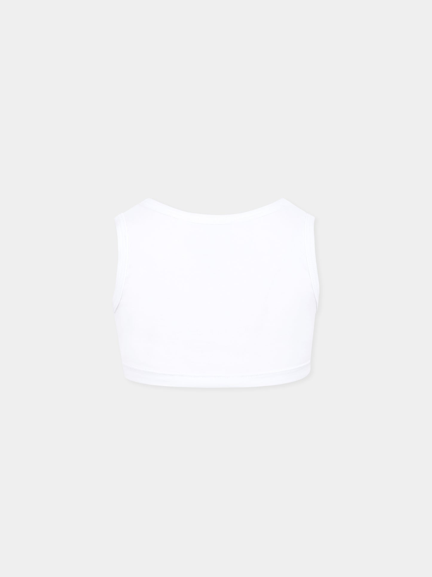 Débardeur blanc pour fille avec logo