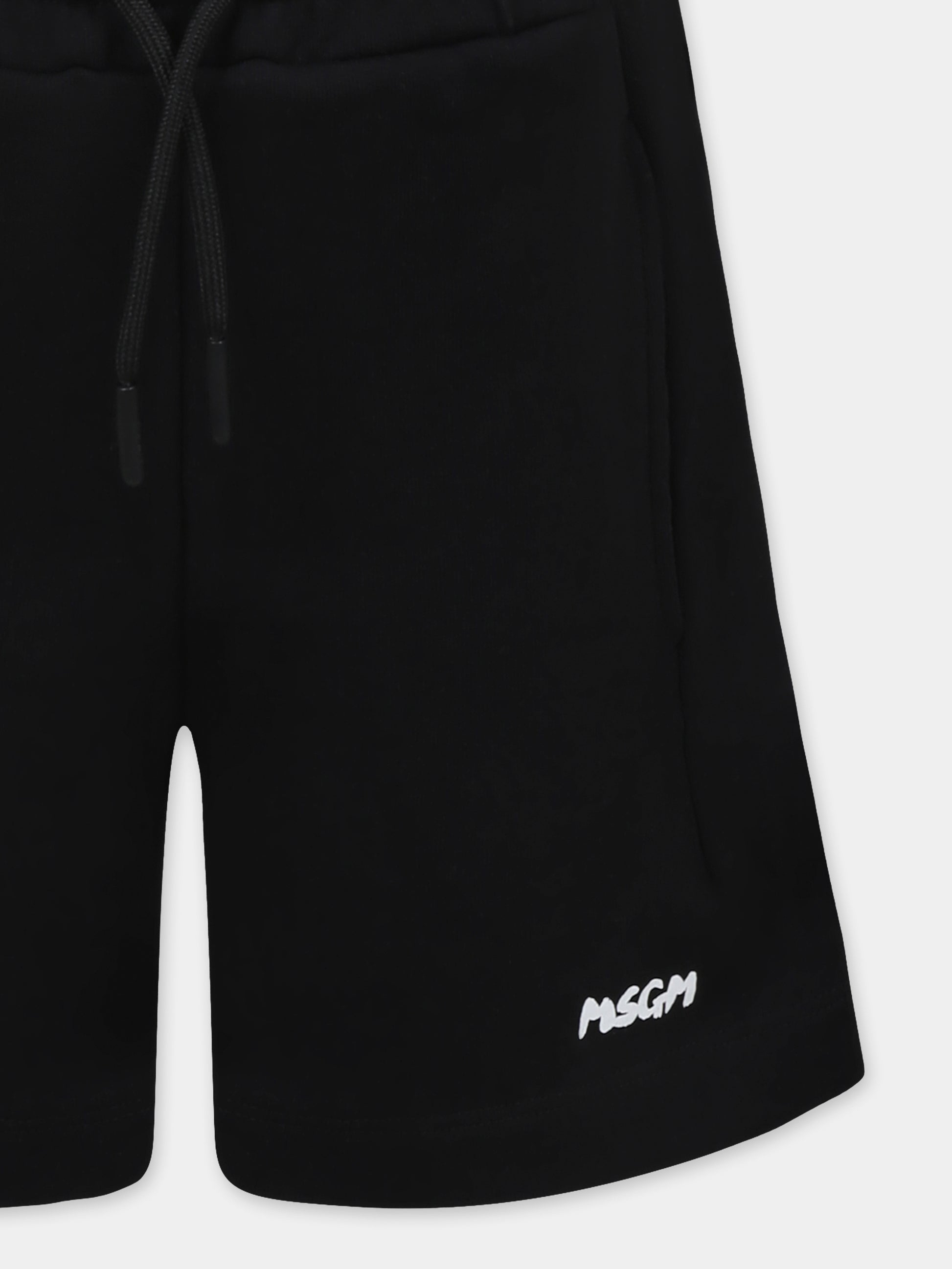 Shorts neri per bambini con logo,Msgm Kids,S5MSJUBE071 110