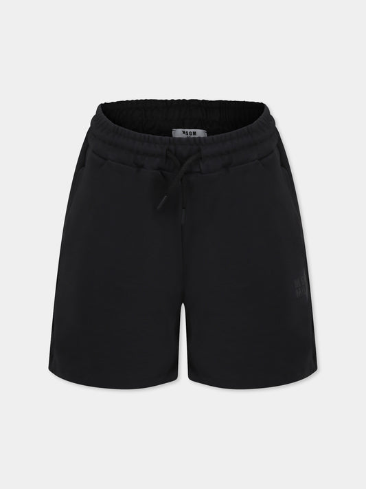 Short noir pour enfants avec logo