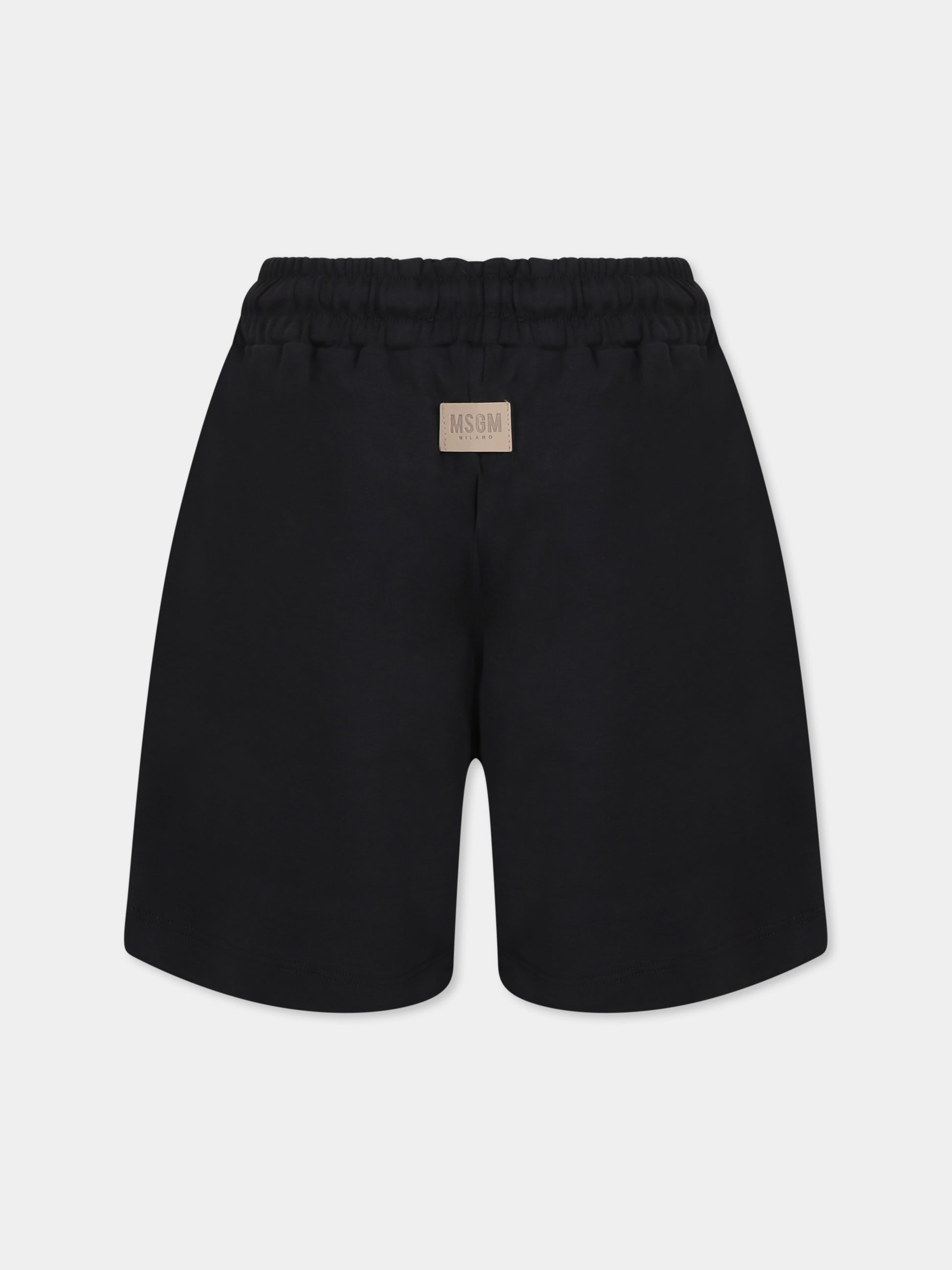 Shorts neri per bambini con logo,Msgm Kids,S5MSJUBE173 110