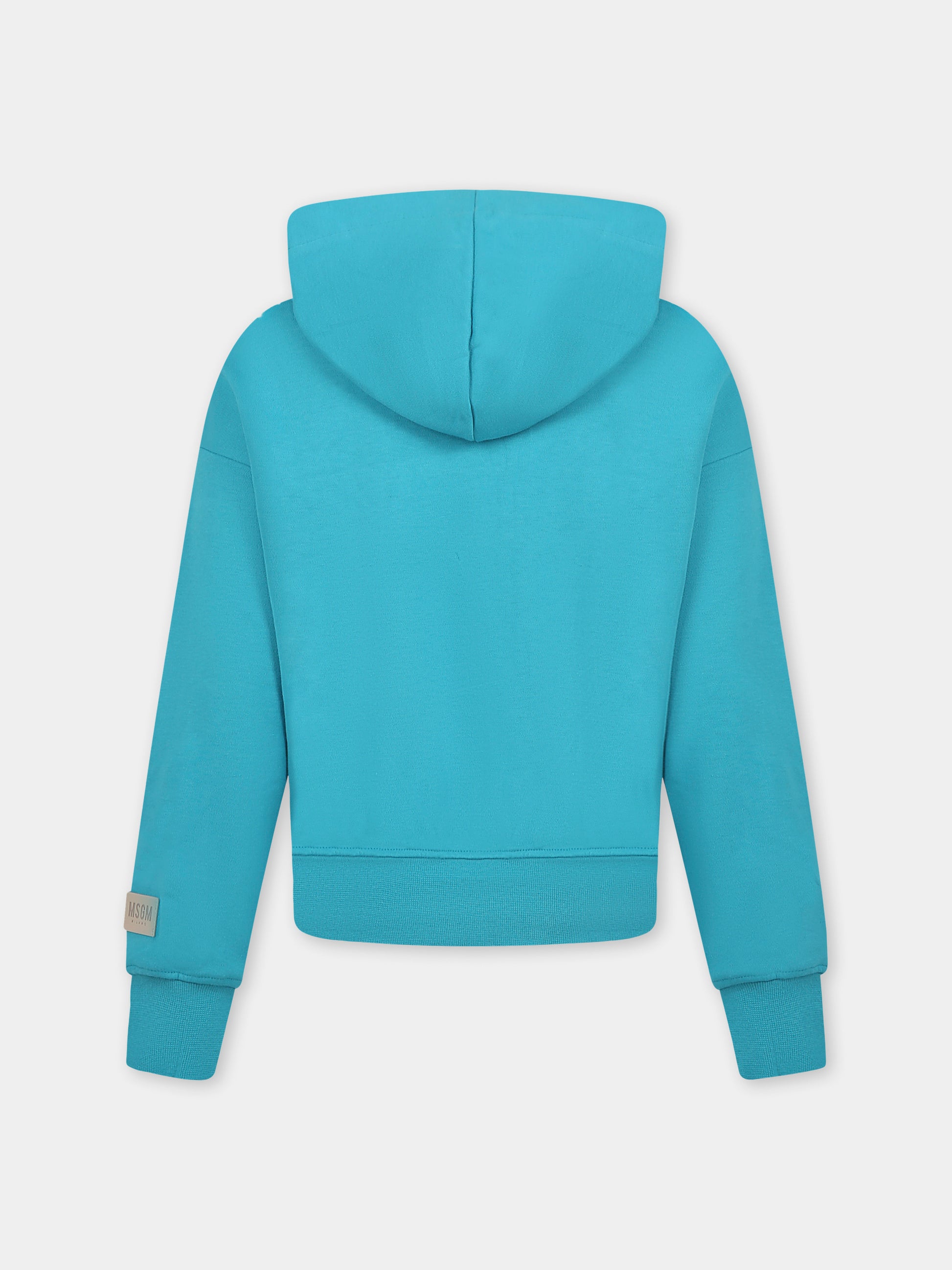 Felpa verde per bambini con logo,Msgm Kids,S5MSJUHS166 MS012
