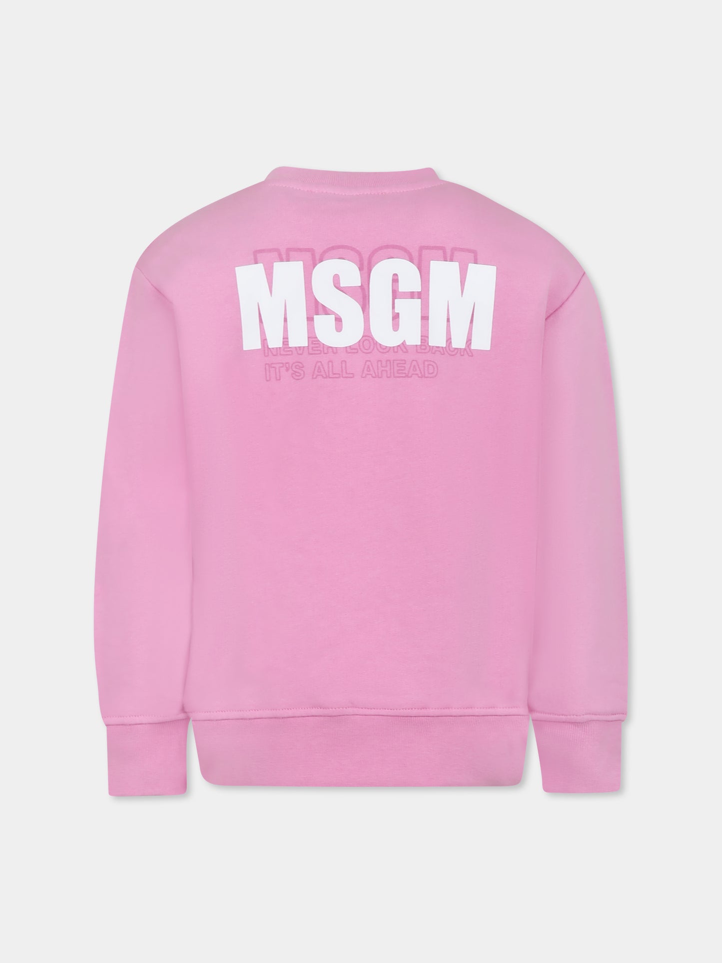 Sweat rose pour fille avec logo