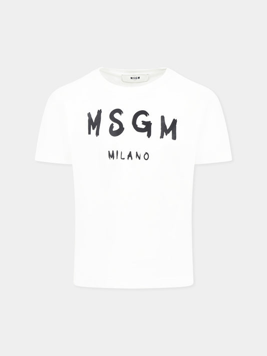 T-shirt blanc pour enfants avec logo