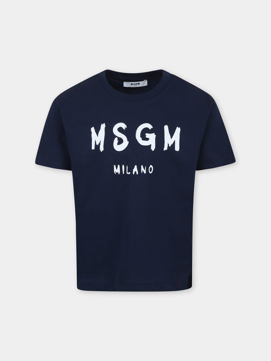 T-shirt bleu pour enfants avec logo