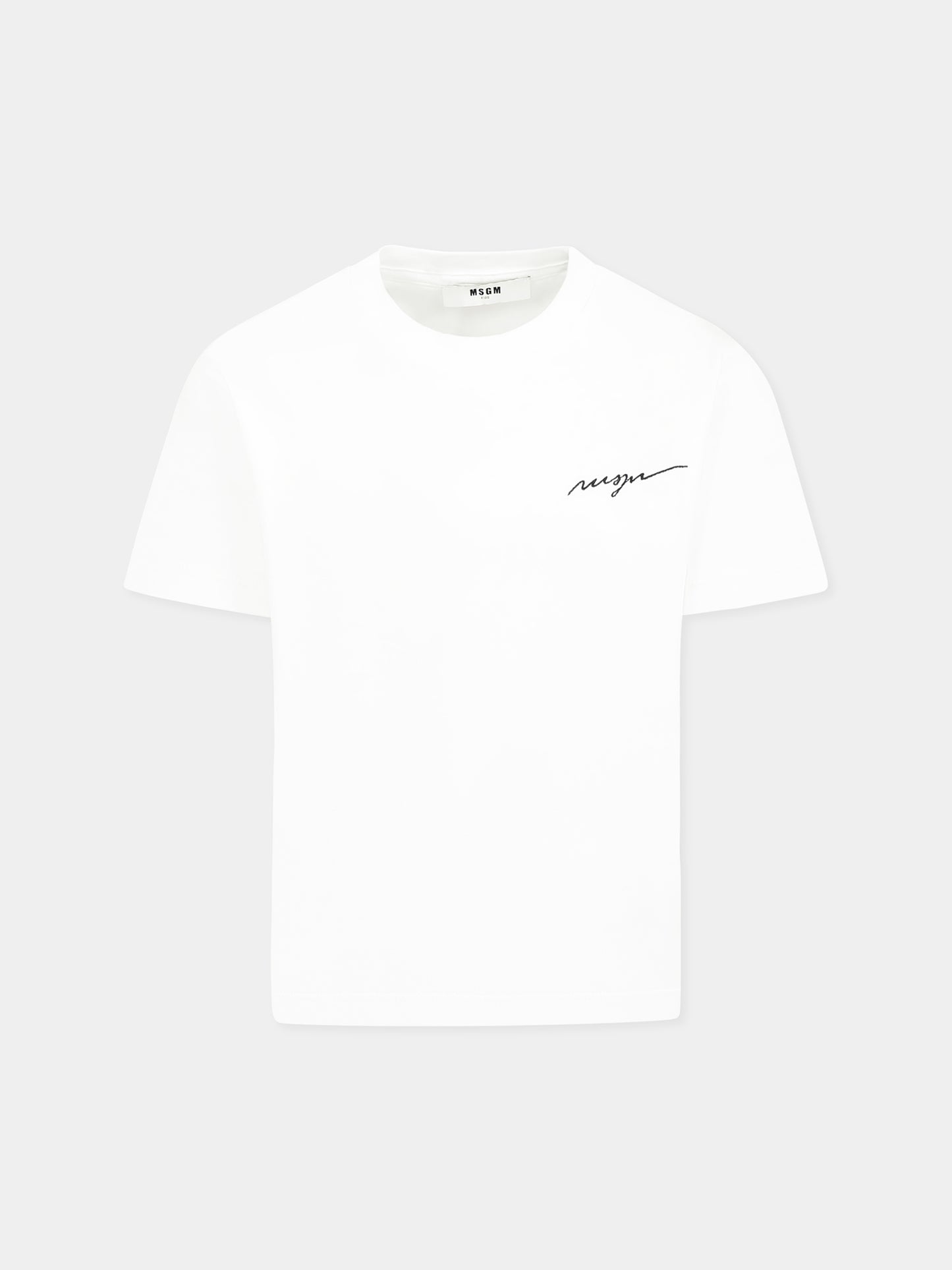 T-shirt blanc pour garçon avec logo