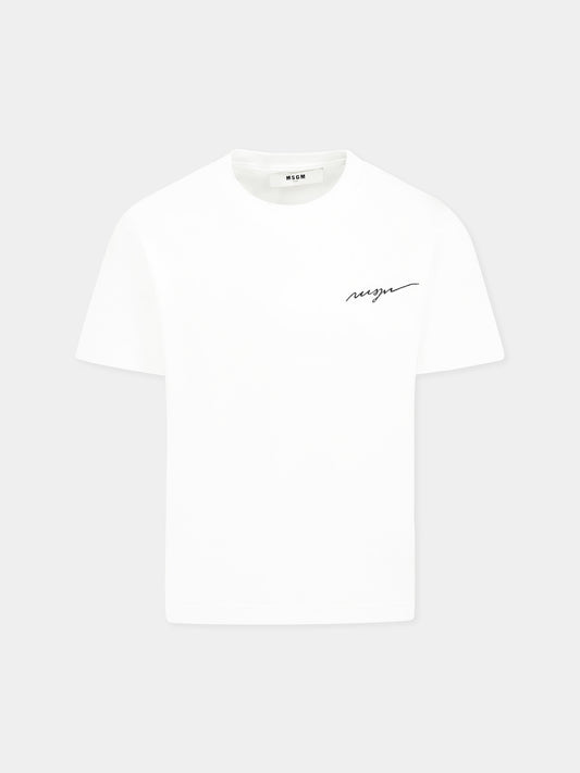 T-shirt blanc pour garçon avec logo