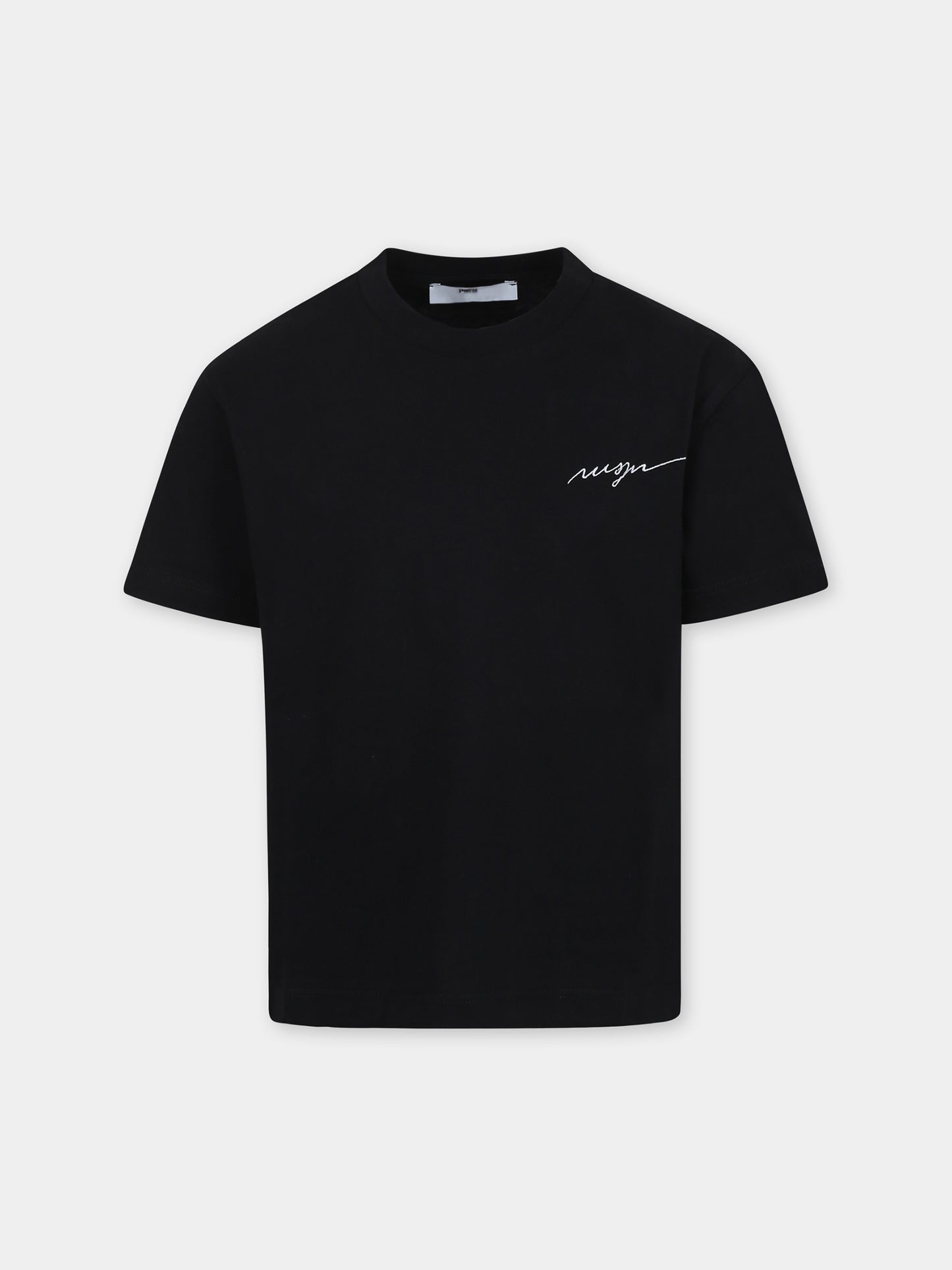 T-shirt noir pour garçon avec logo