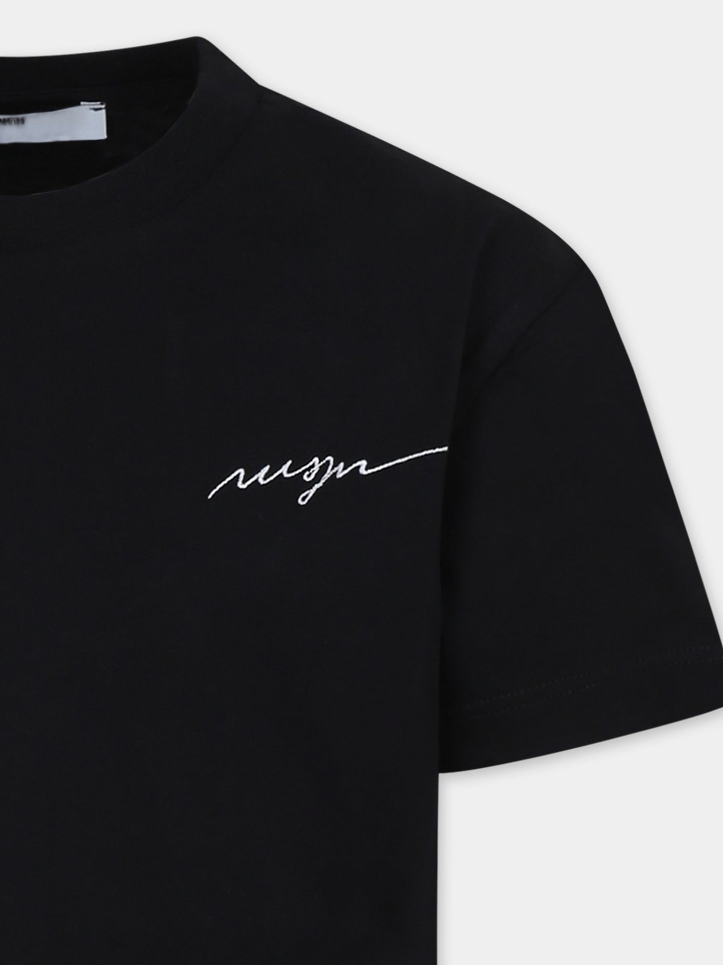 T-shirt noir pour garçon avec logo