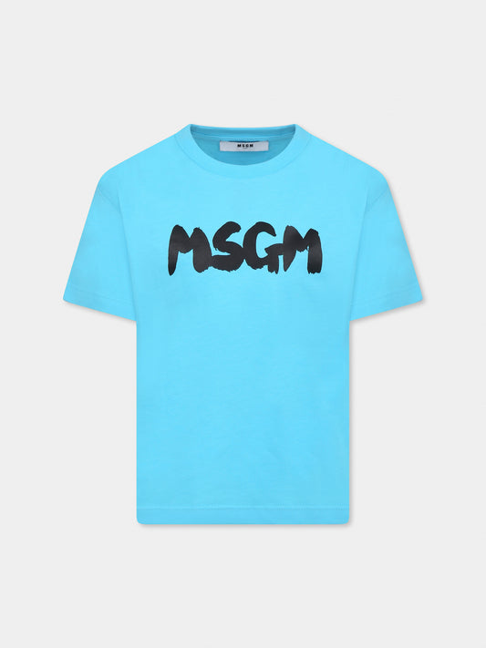 T-shirt bleu clair pour enfants avec logo
