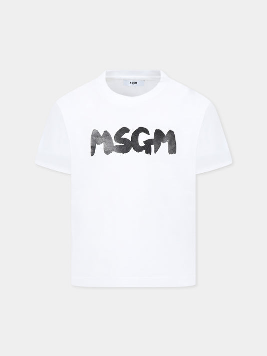 T-shirt blanc pour enfants avec logo