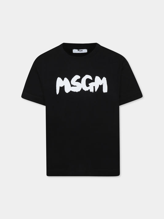 T-shirt noir pour enfants avec logo