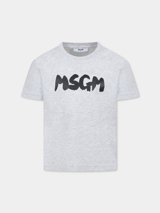 T-shirt gris pour enfants avec logo