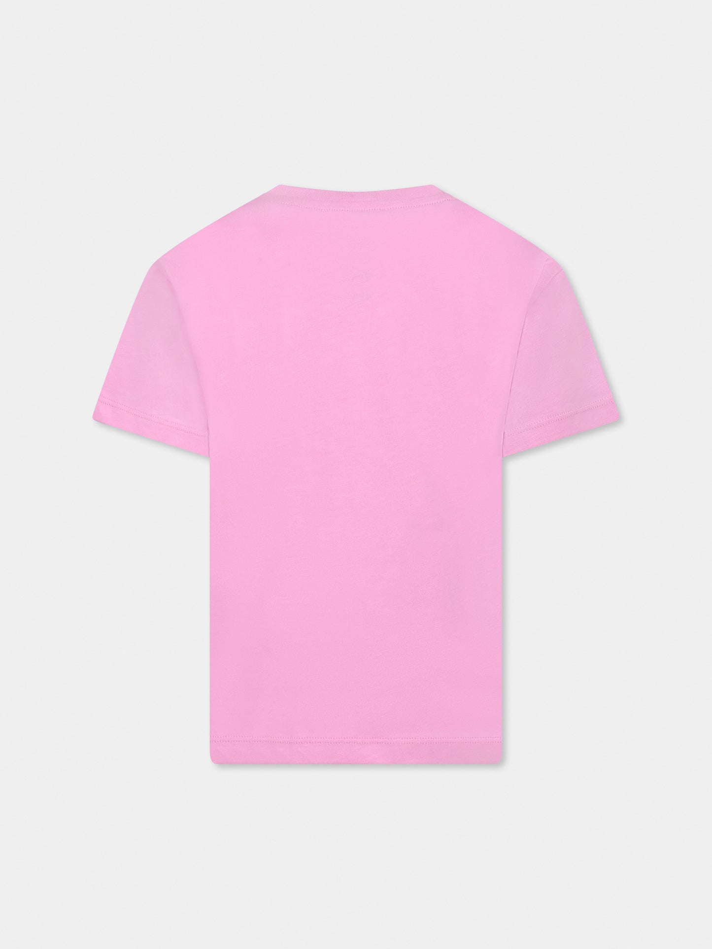 T-shirt rose pour fille avec logo
