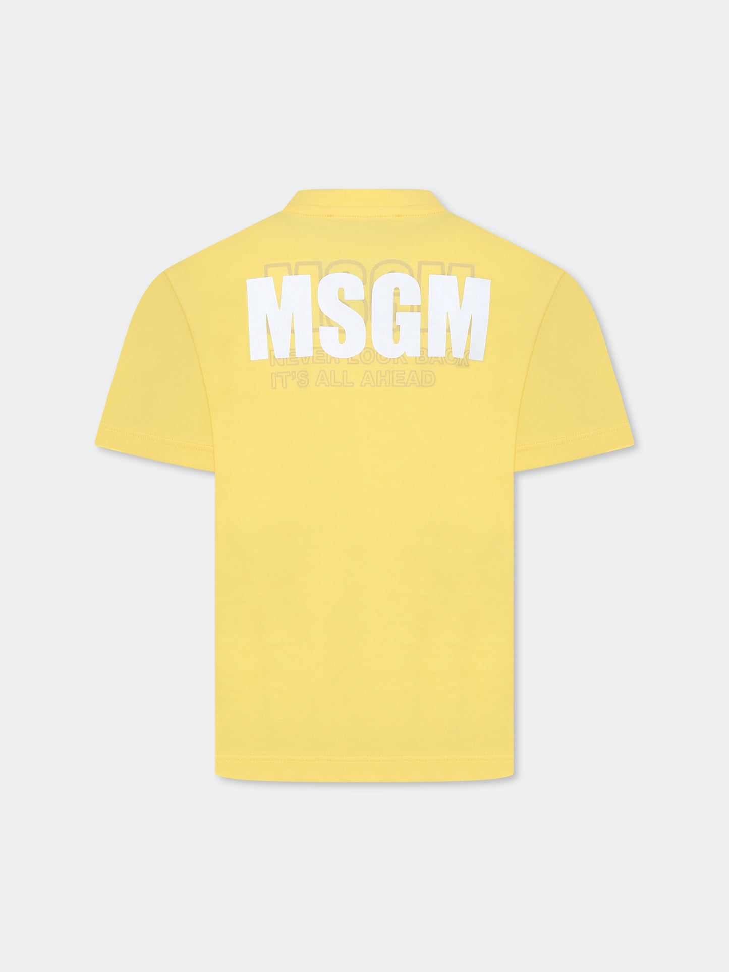 T-shirt jaune pour enfants avec logo