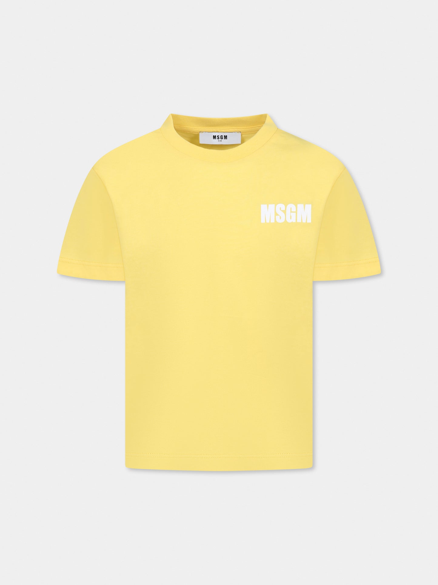 T-shirt jaune pour enfants avec logo