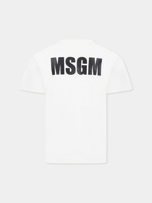 T-shirt ivoire pour enfants avec logo