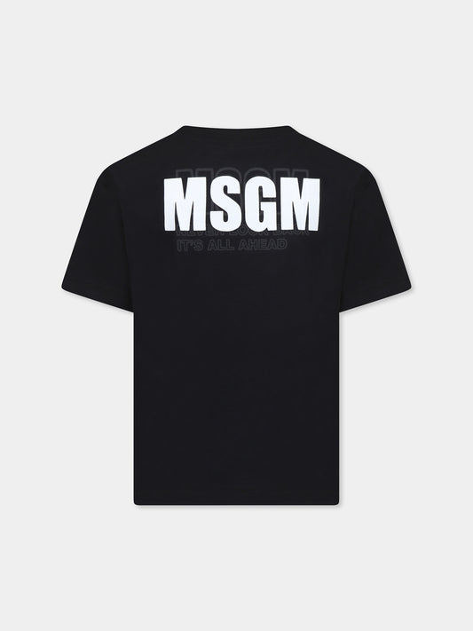 T-shirt noir pour enfants avec logo