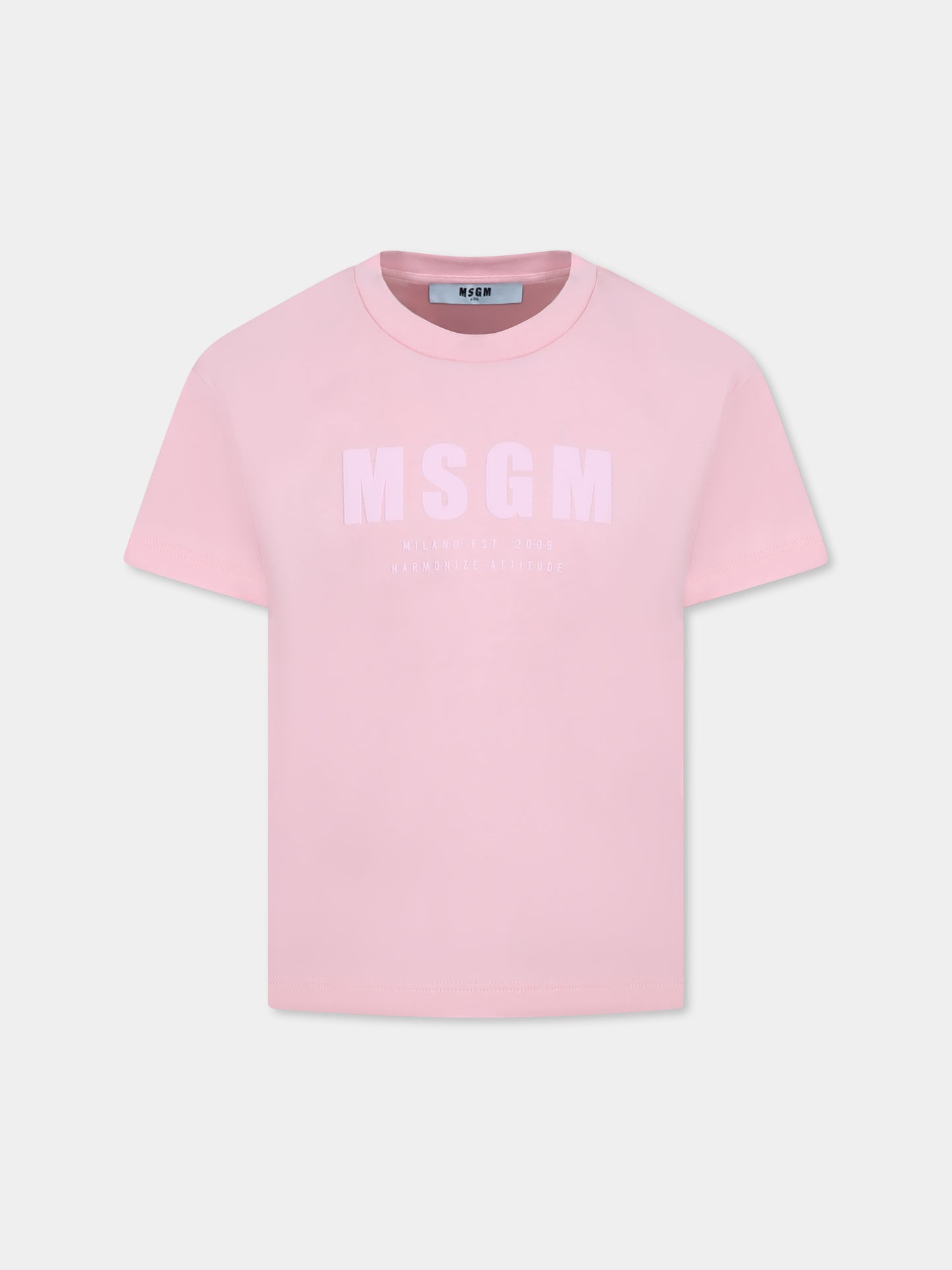 T-shirt rose pour fille avec logo