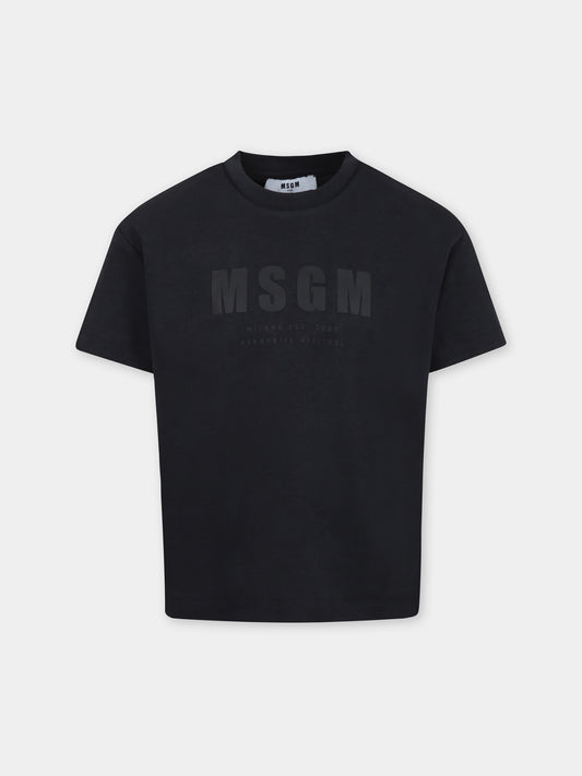 T-shirt noir pour enfants avec logo