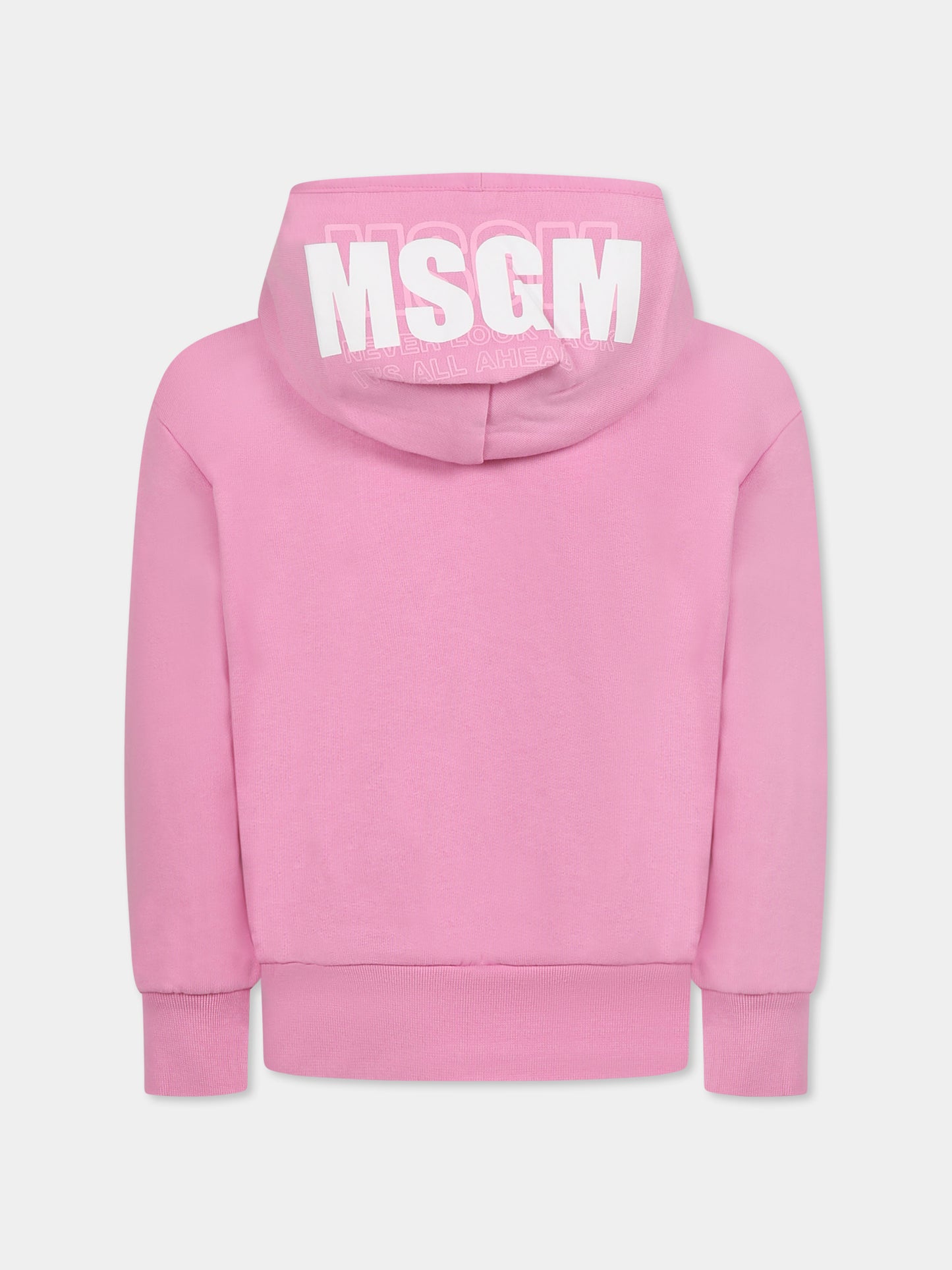 Sweat rose pour fille avec logo