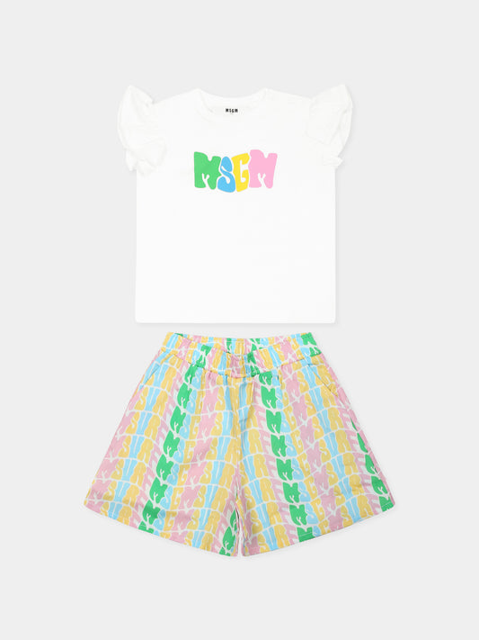 Ensemble multicolore pour bébé fille avec logo